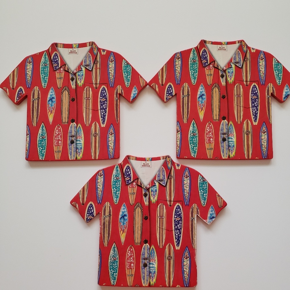 Set of 3 Surfer Coasters in Red Multi